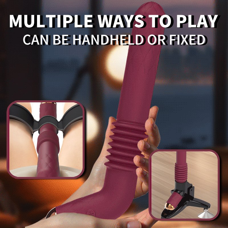 Wine red silicone thrusting sex machine, photo 5