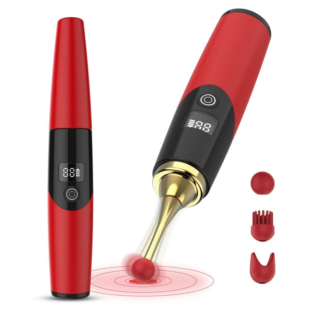 Red silicone clit and g-spot vibrator wand, photo 1