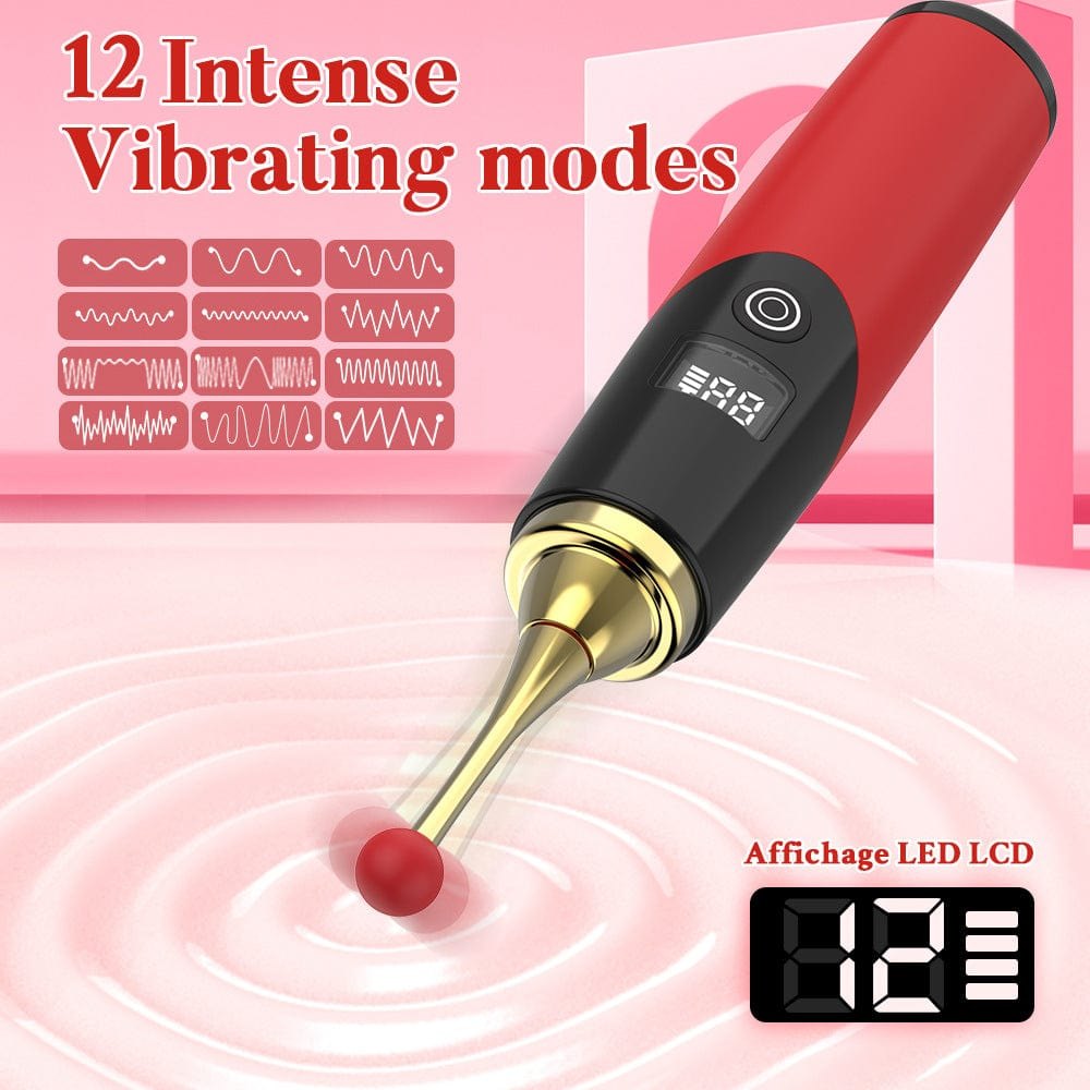 Red silicone clit and g-spot vibrator wand, photo 2