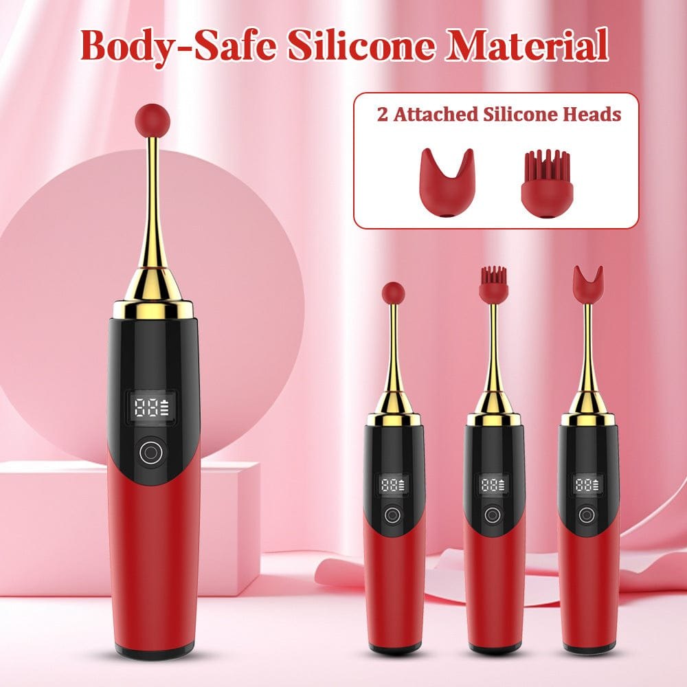 Red silicone clit and g-spot vibrator wand, photo 3