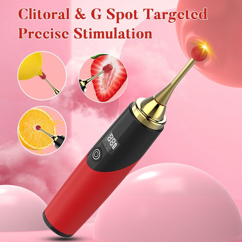 Red silicone clit and g-spot vibrator wand, photo 4