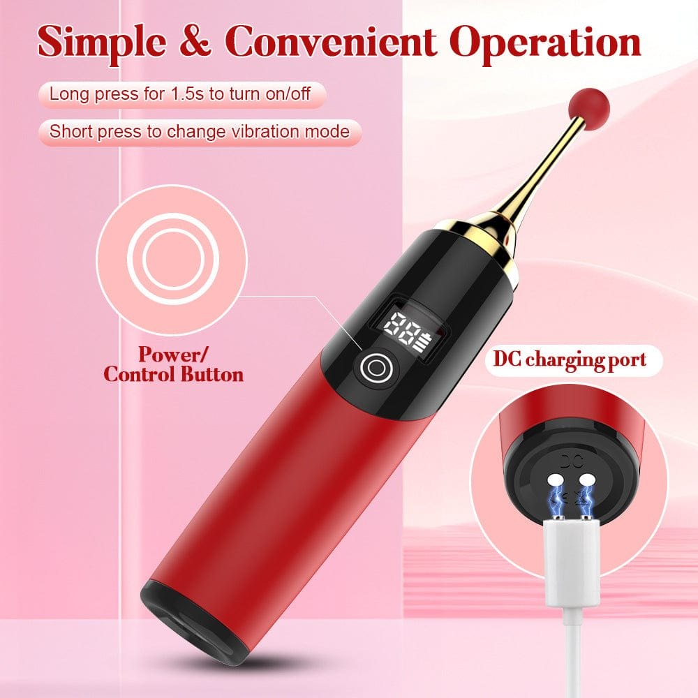 Red silicone clit and g-spot vibrator wand, photo 5