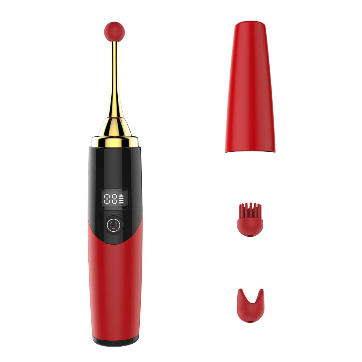 Red silicone clit and g-spot vibrator wand, photo 9