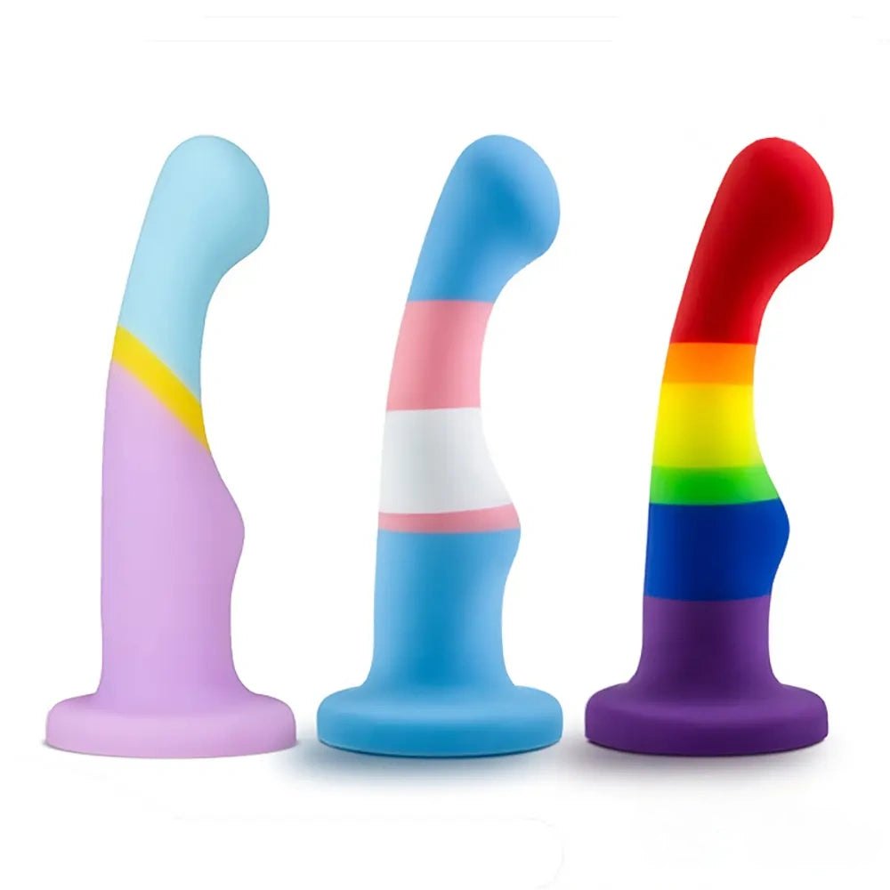 Colorful curved silicone anal dildo, photo 1