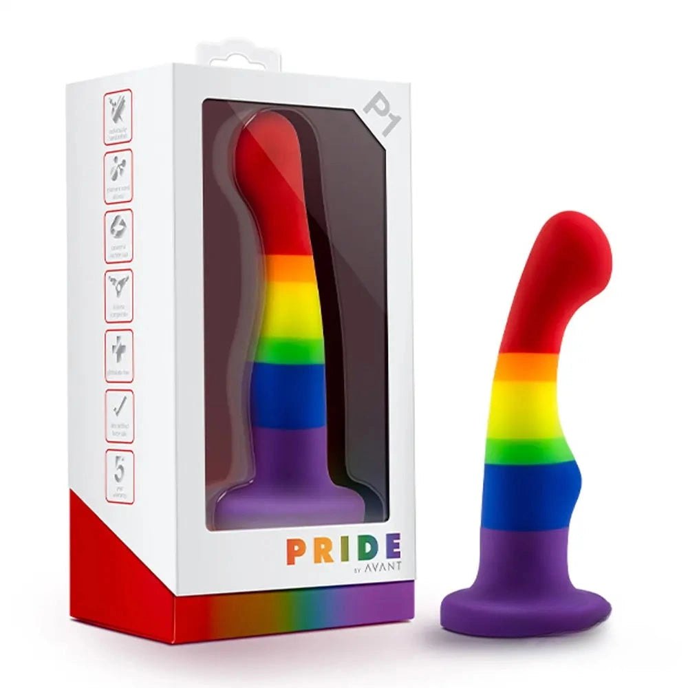Colorful curved silicone anal dildo, photo 10