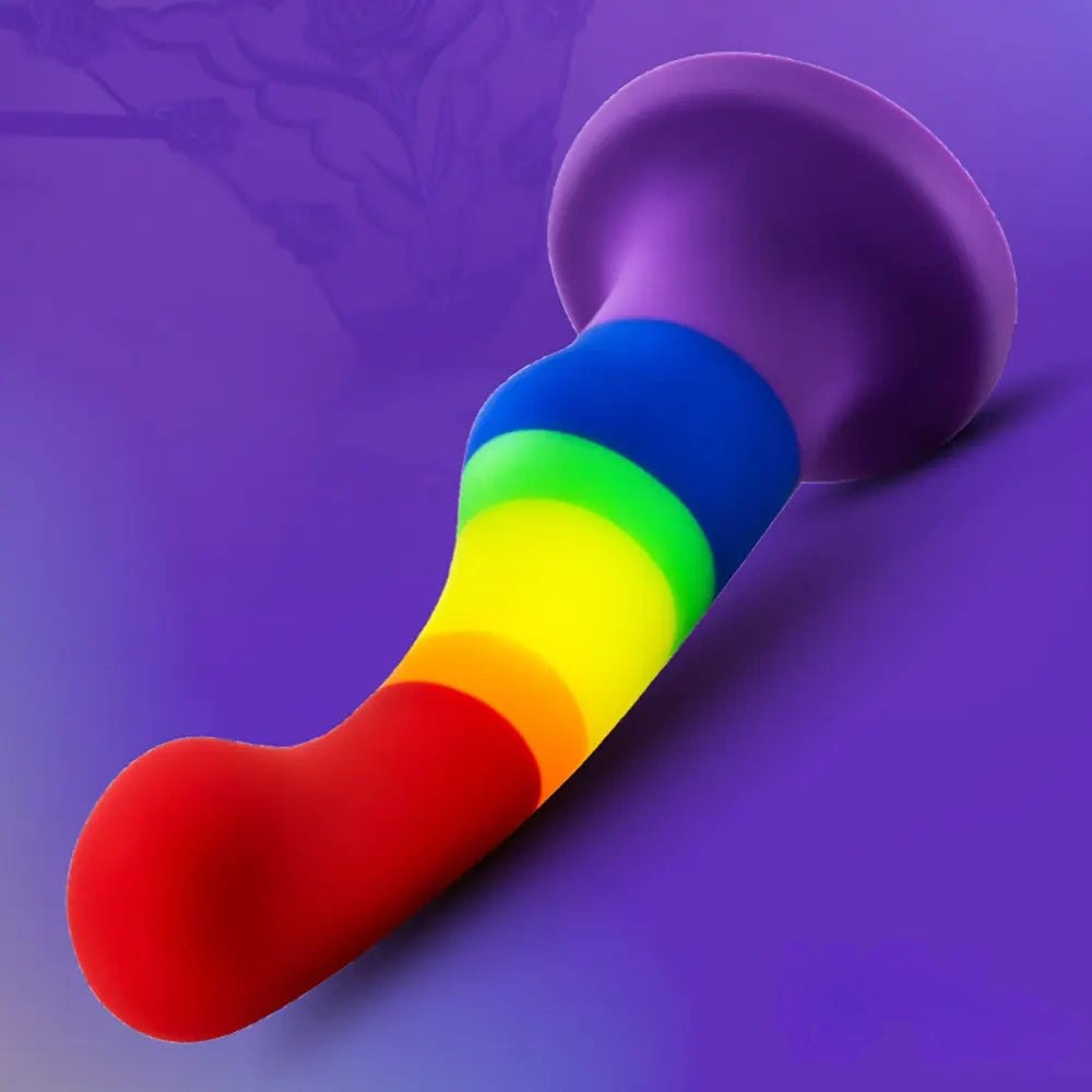 Colorful curved silicone anal dildo, photo 6