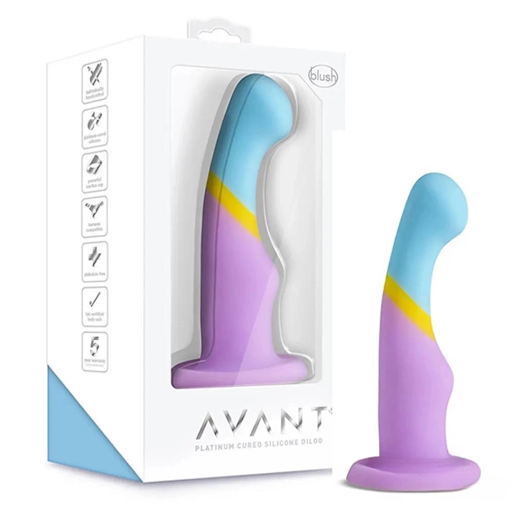 Colorful curved silicone anal dildo, photo 9