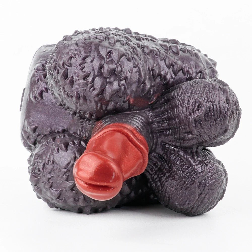 Dark violet-black nodular primate fantasy masturbator with red shaft, photo 8