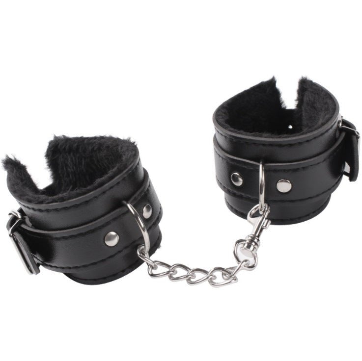 Pu leather restraint cuffs with faux fur lining, photo 4