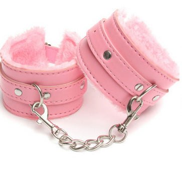 Pu leather restraint cuffs with faux fur lining, photo 6