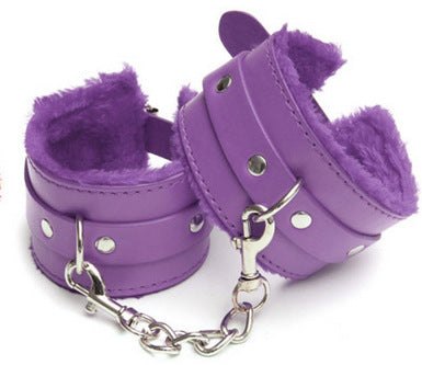 Pu leather restraint cuffs with faux fur lining, photo 8