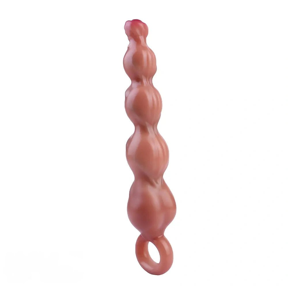 Flesh tone silicone pulling beads dildo, photo 10