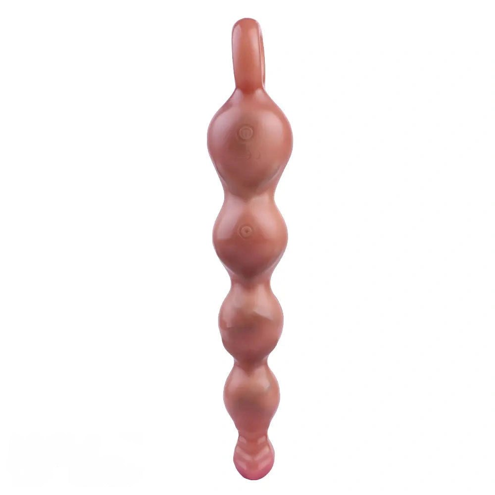 Flesh tone silicone pulling beads dildo, photo 11