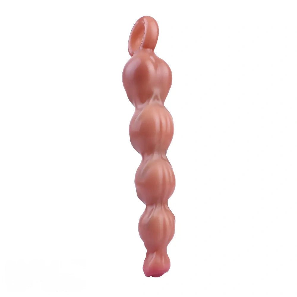 Flesh tone silicone pulling beads dildo, photo 12