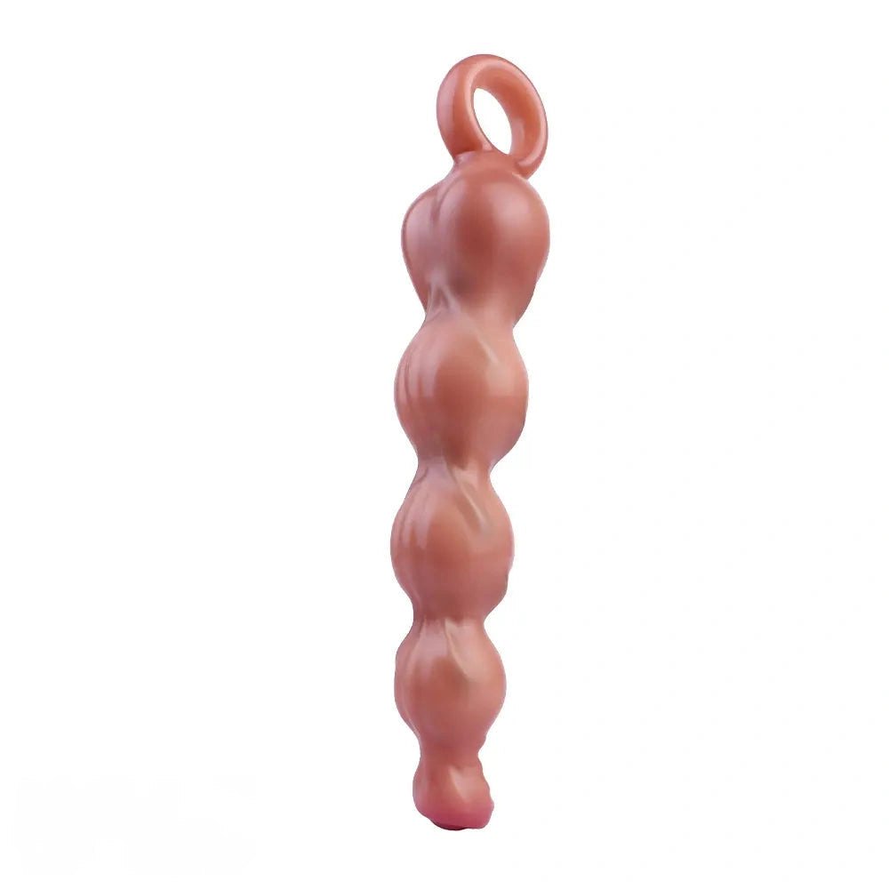 Flesh tone silicone pulling beads dildo, photo 13
