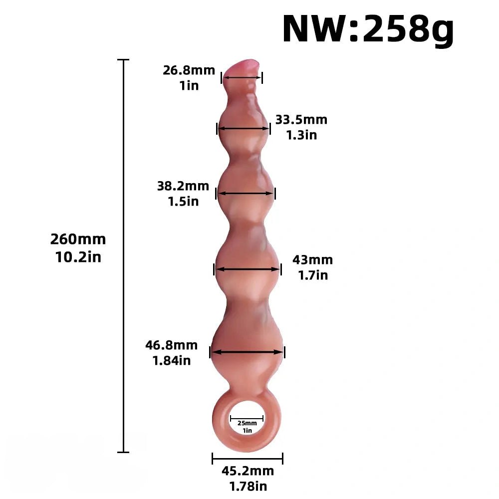 Flesh tone silicone pulling beads dildo, photo 4