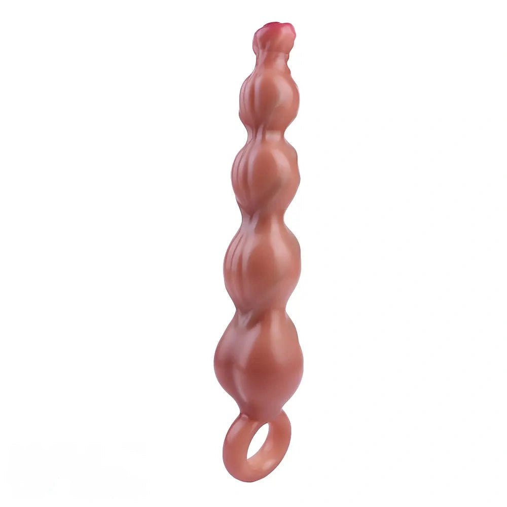 Flesh tone silicone pulling beads dildo, photo 9