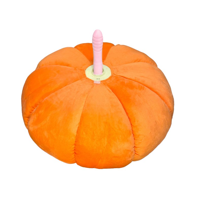 Pumpkin-shaped plush thrusting vibrator cushion, photo 1