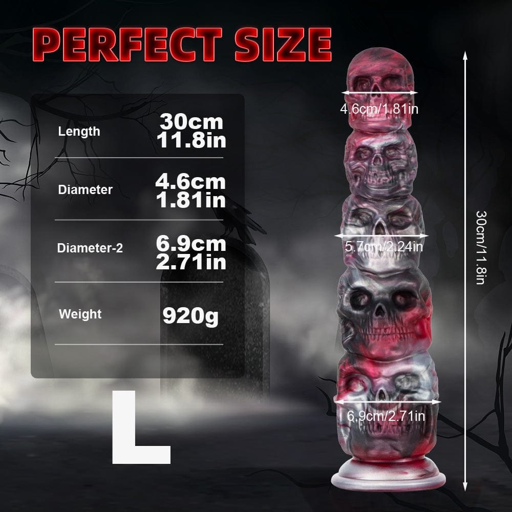 Pumpkin and skull stack silicone anal plug with suction cup base, photo 12