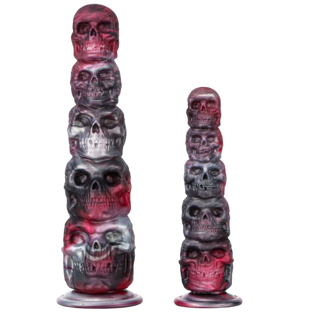 Pumpkin and skull stack silicone anal plug with suction cup base, photo 13