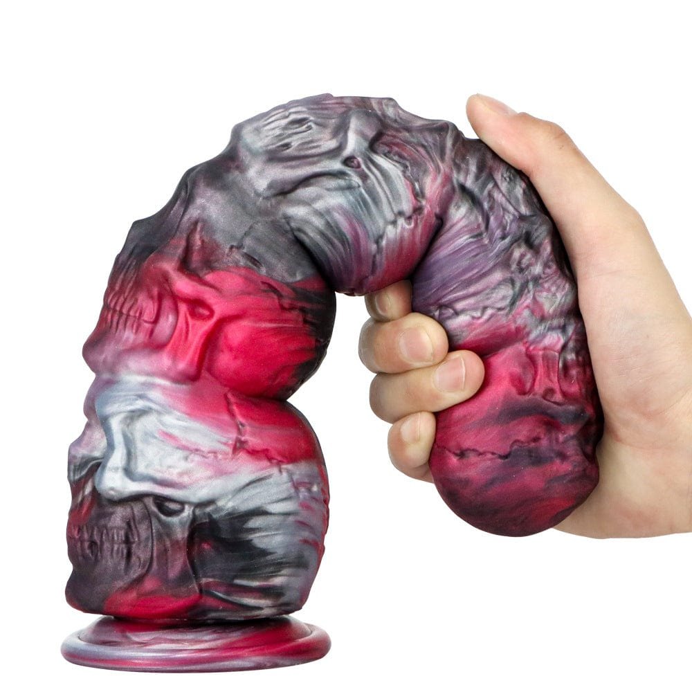 Pumpkin and skull stack silicone anal plug with suction cup base, photo 14