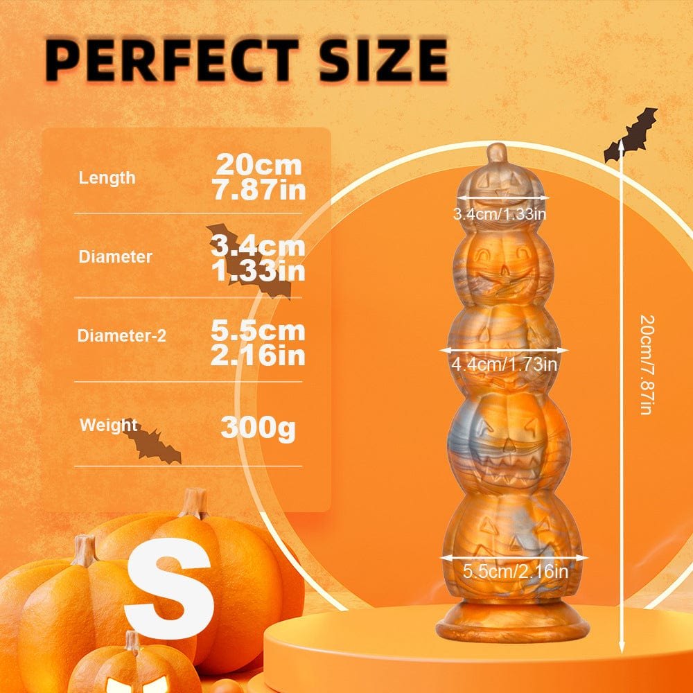 Pumpkin and skull stack silicone anal plug with suction cup base, photo 4