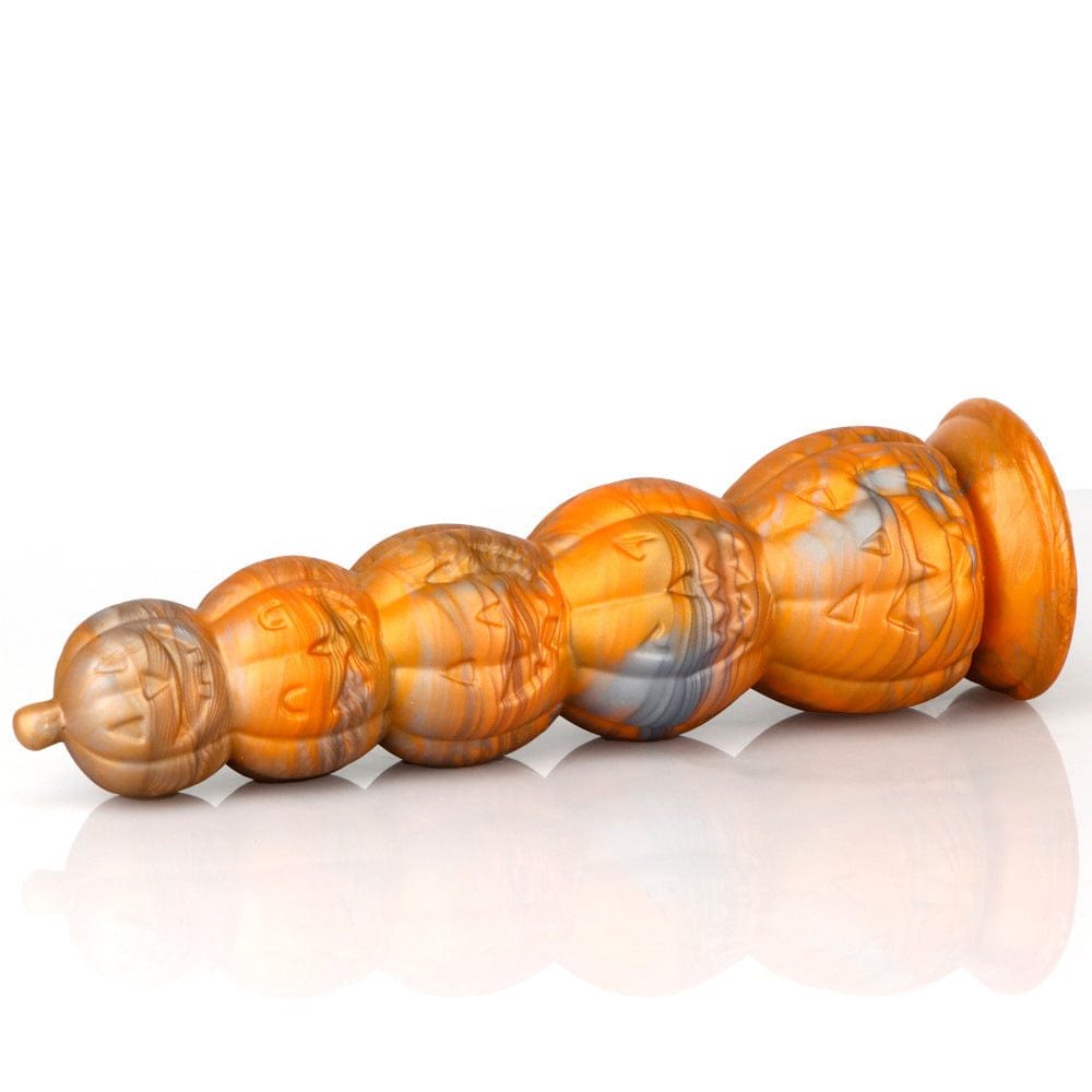 Pumpkin and skull stack silicone anal plug with suction cup base, photo 8