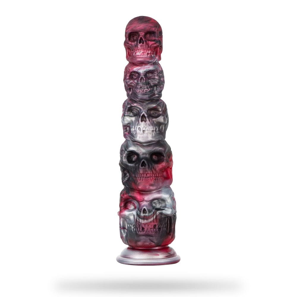 Pumpkin and skull stack silicone anal plug with suction cup base, photo 9