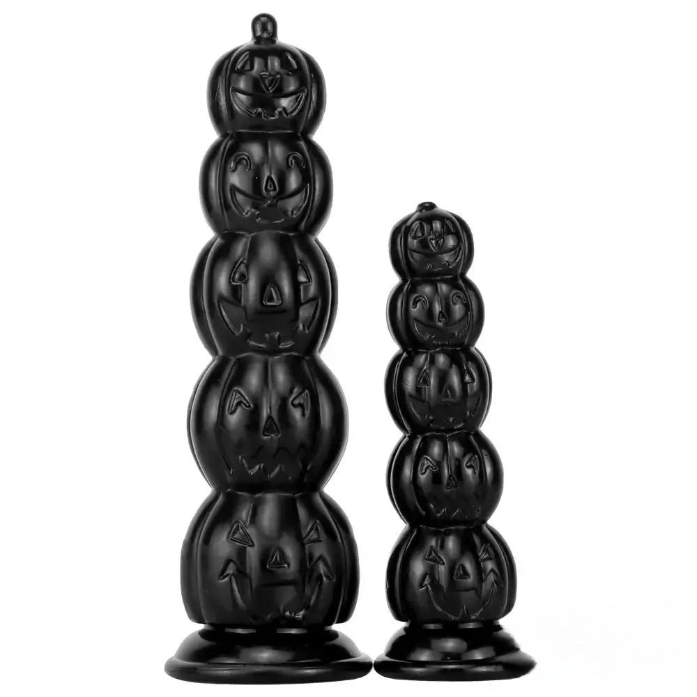 Black pumpkin skull totem PVC fantasy dildo, photo 3