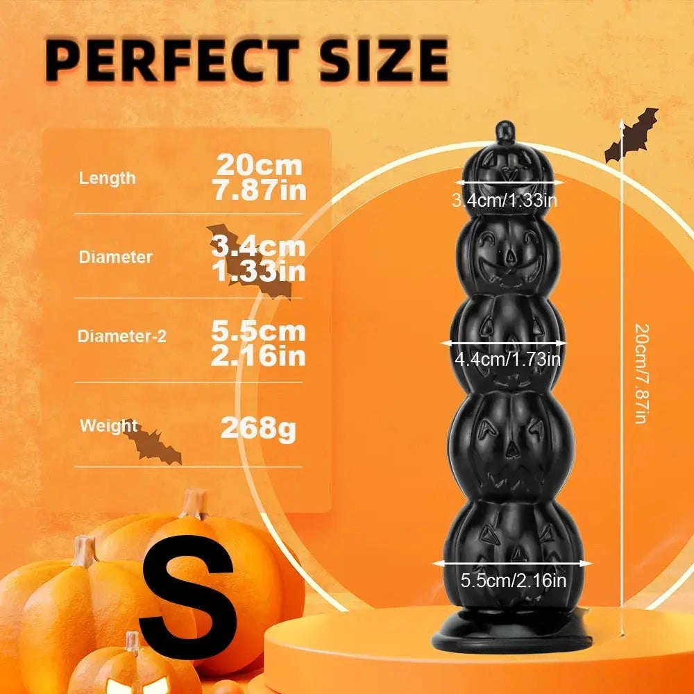 Black pumpkin skull totem PVC fantasy dildo, photo 9