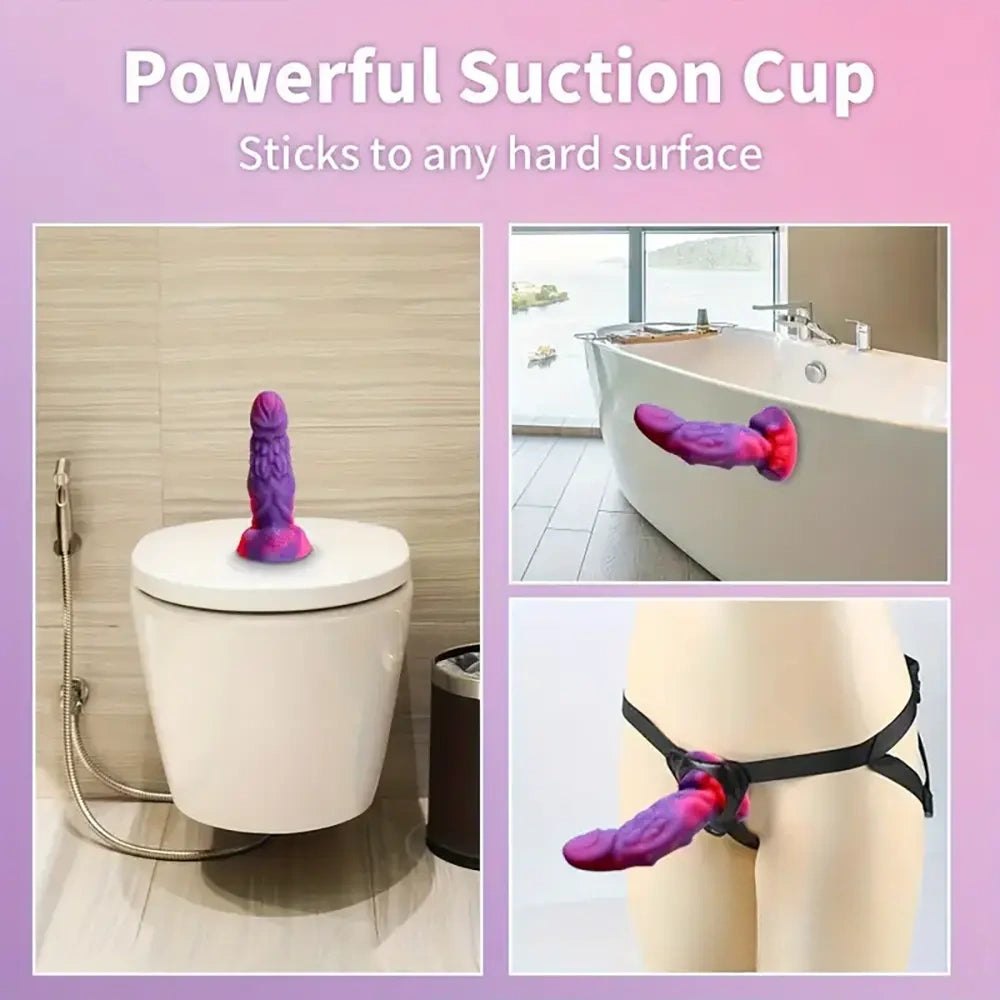 Purple and pink alien tentacle fantasy dildo, photo 3
