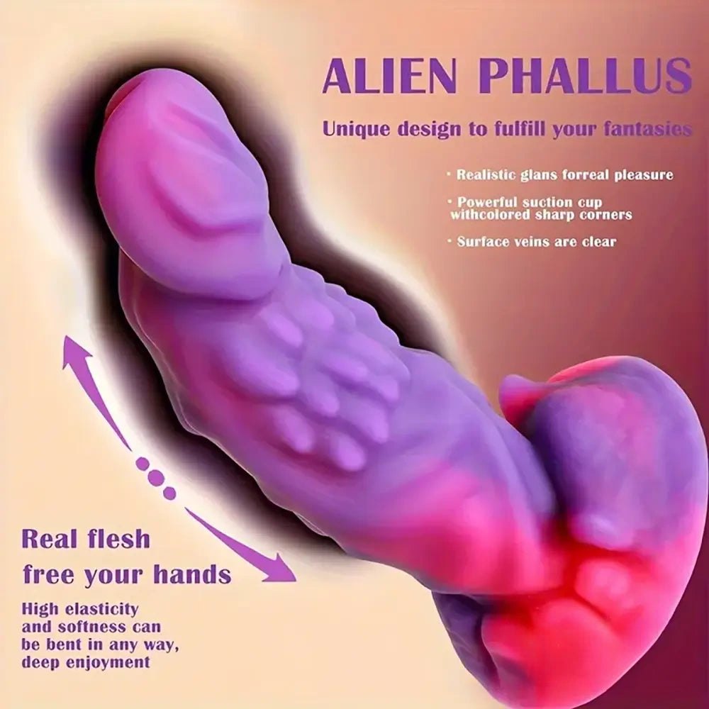Purple and pink alien tentacle fantasy dildo, photo 4