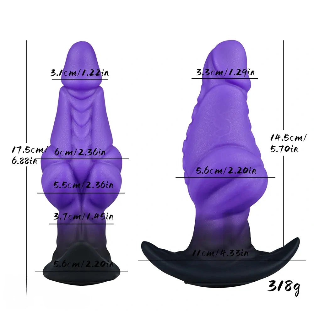 Purple and black fantasy dildo, photo 3