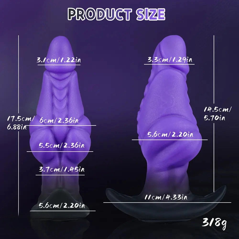 Purple and black fantasy dildo, photo 7