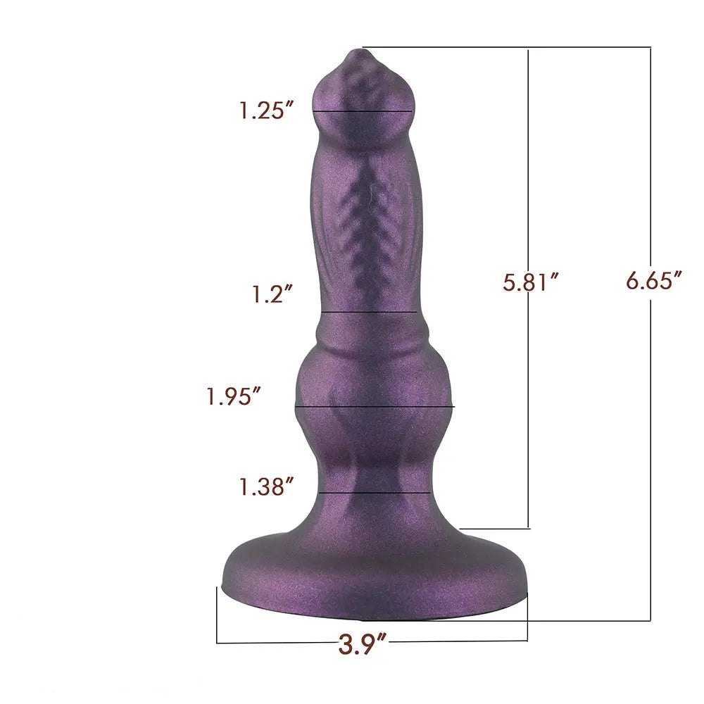 Purple dog knot silicone dildo, photo 3