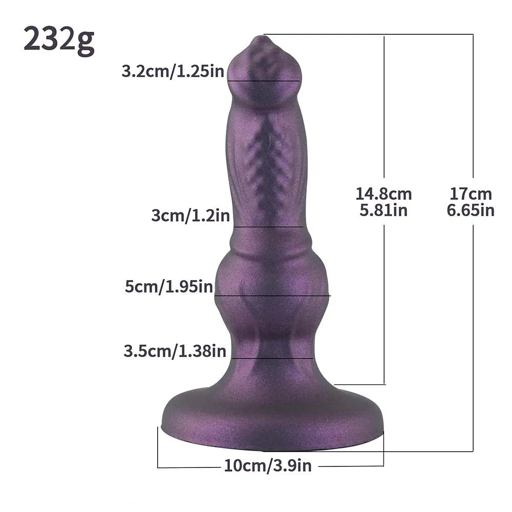 Purple dog knot silicone dildo, photo 4