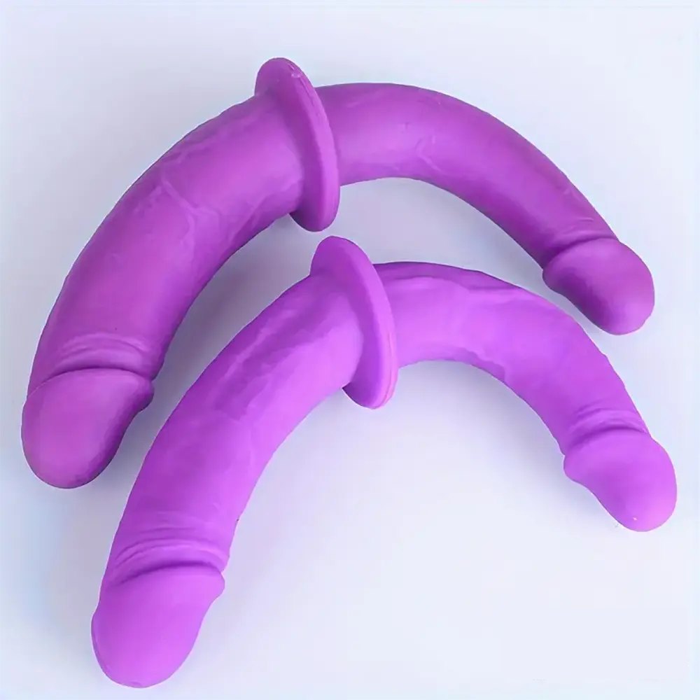 Purple silicone double-headed dildo, photo 1