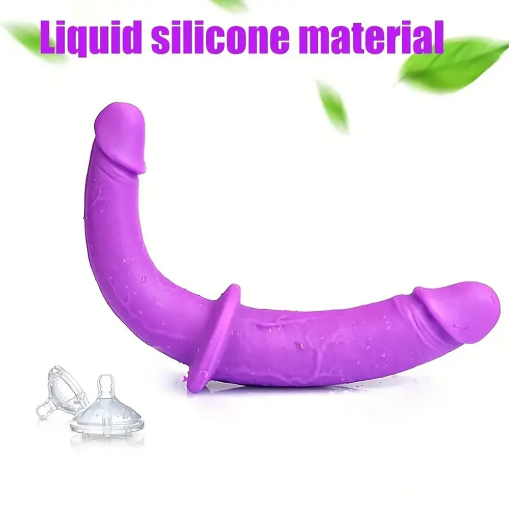 Purple silicone double-headed dildo, photo 2