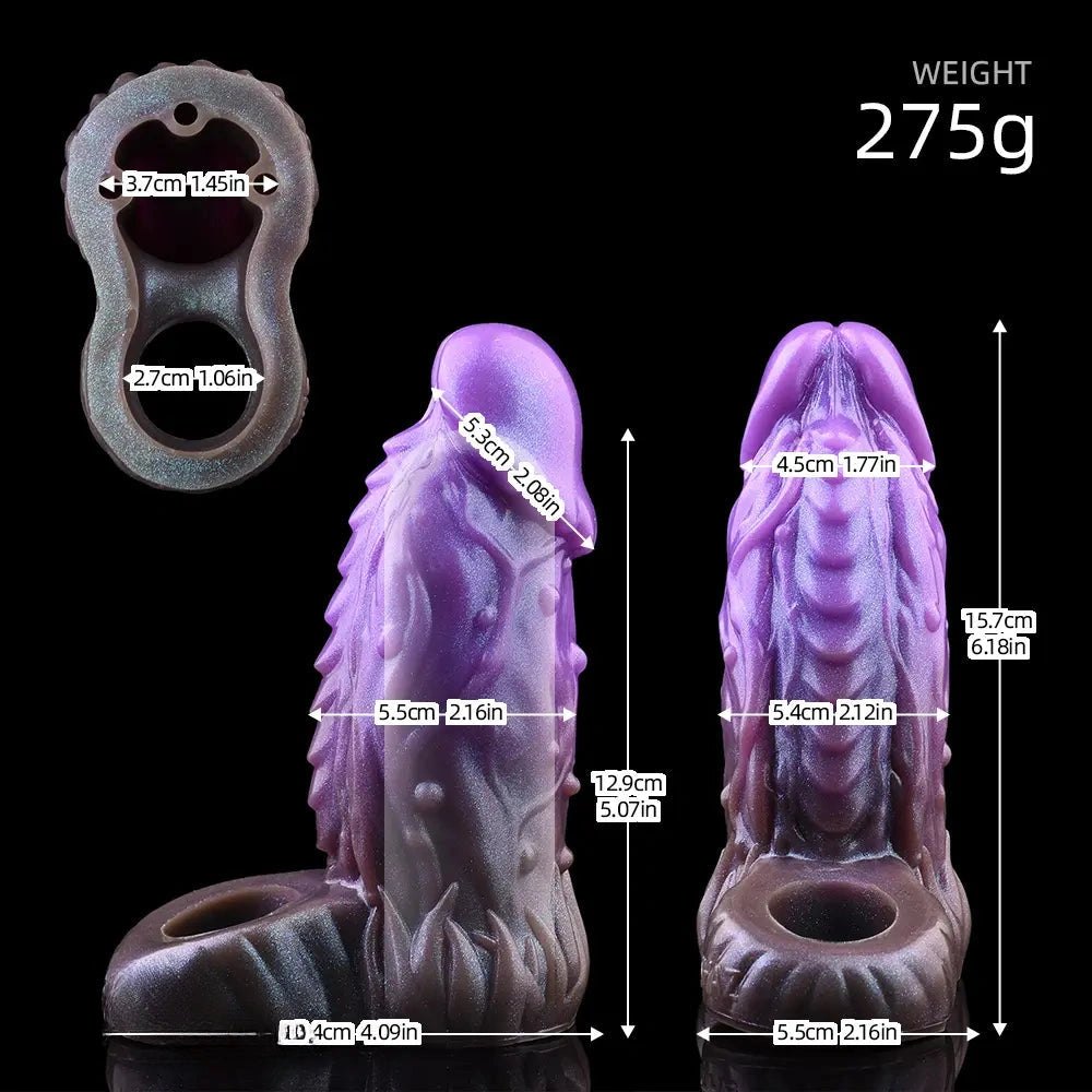 Purple silicone dragon fantasy dildo, photo 5