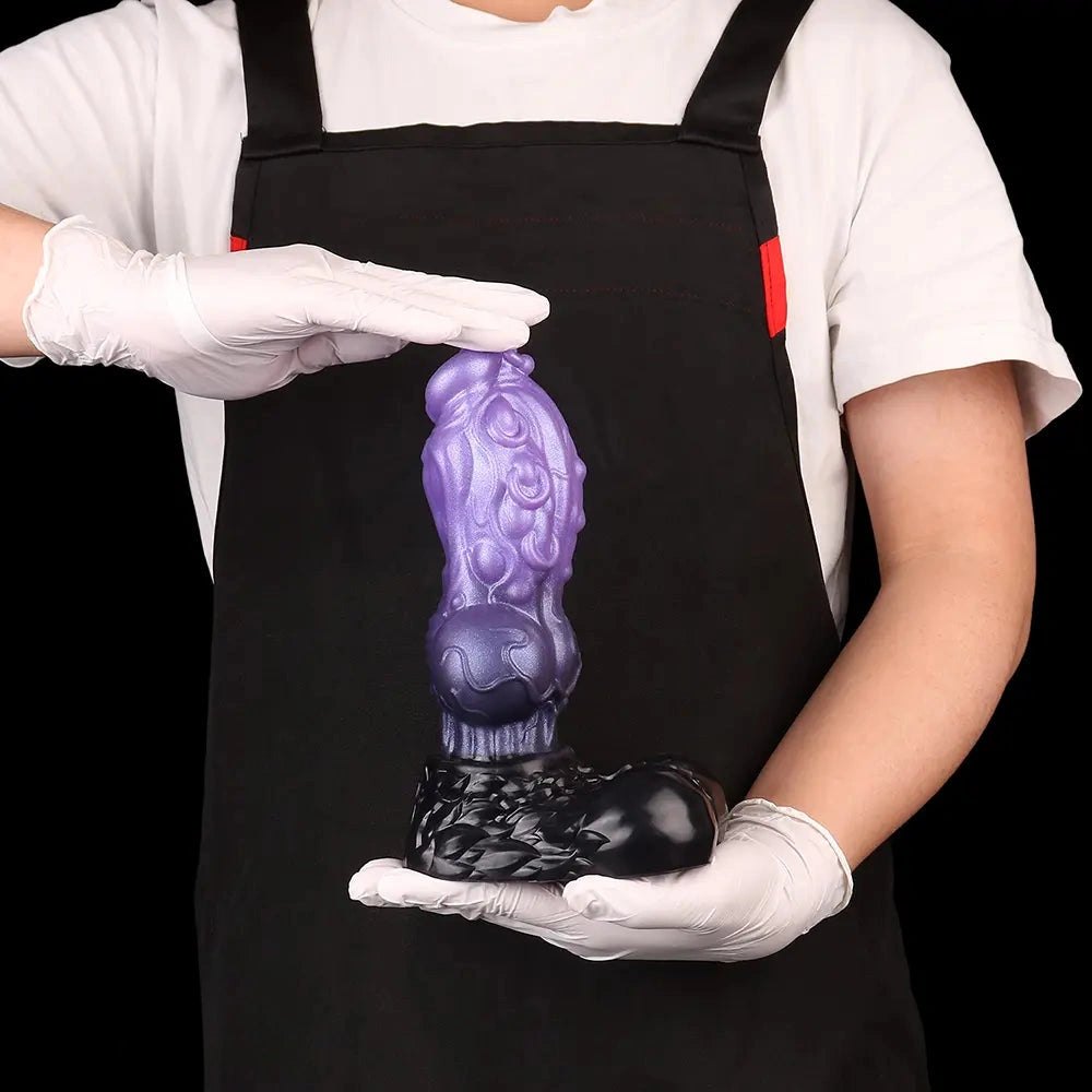 Purple dual-density knot fantasy dildo, photo 10