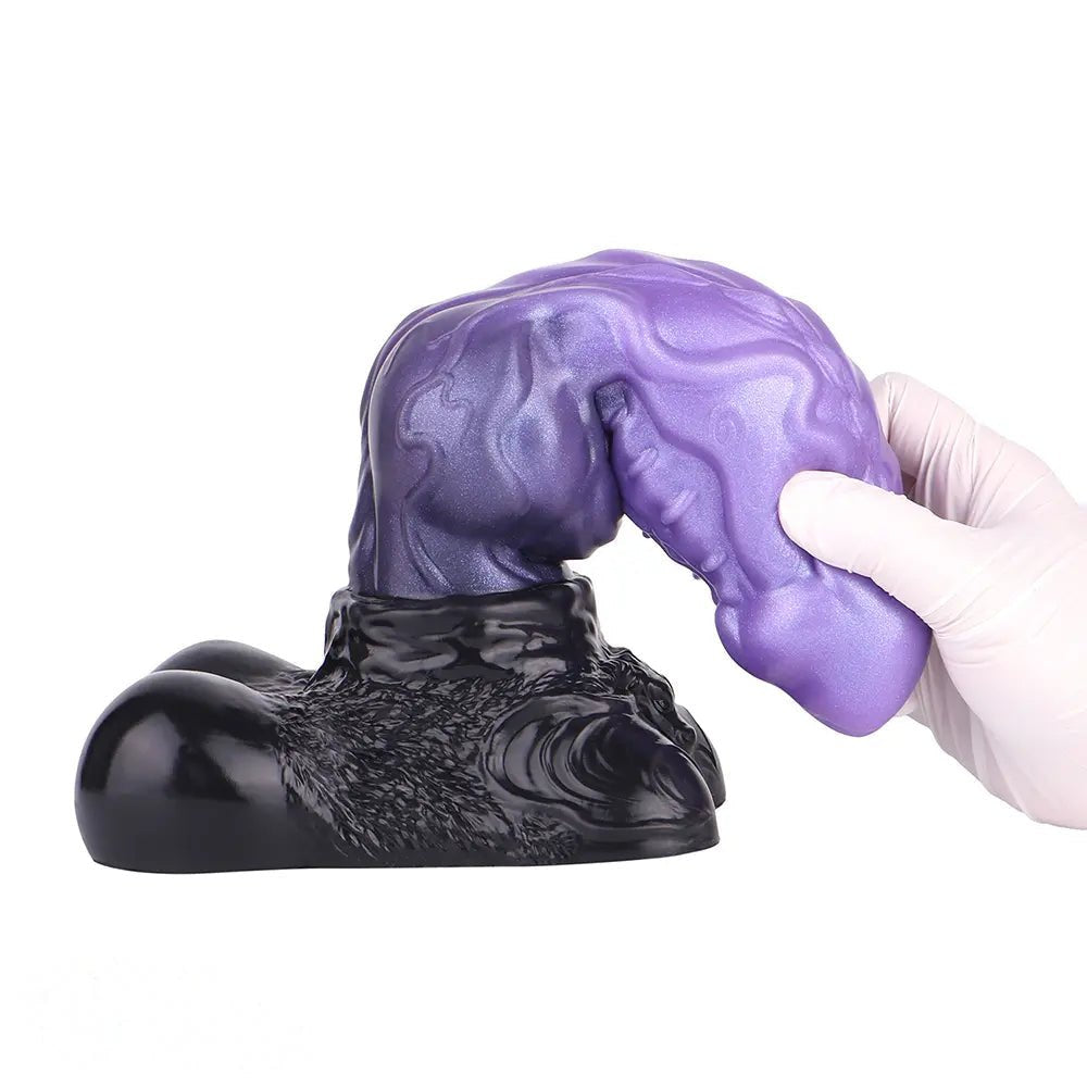 Purple dual-density knot fantasy dildo, photo 11