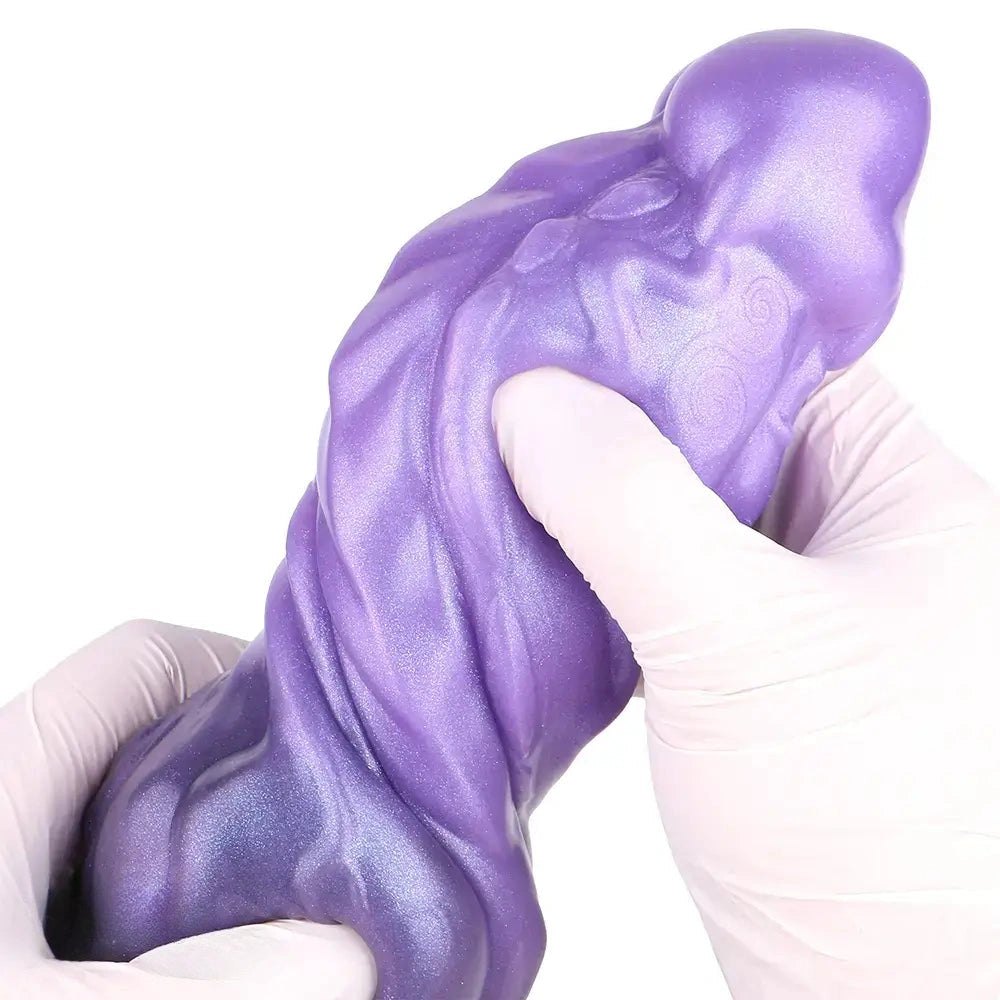 Purple dual-density knot fantasy dildo, photo 12