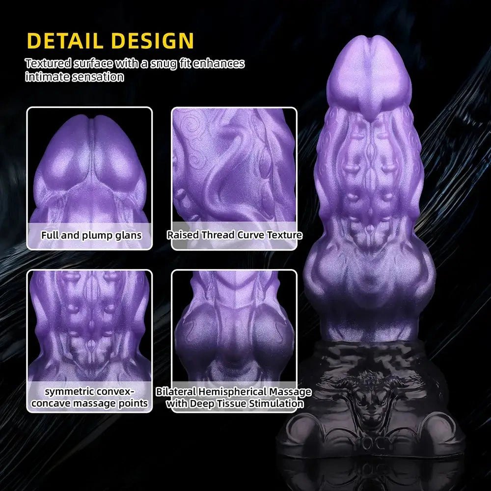 Purple dual-density knot fantasy dildo, photo 3