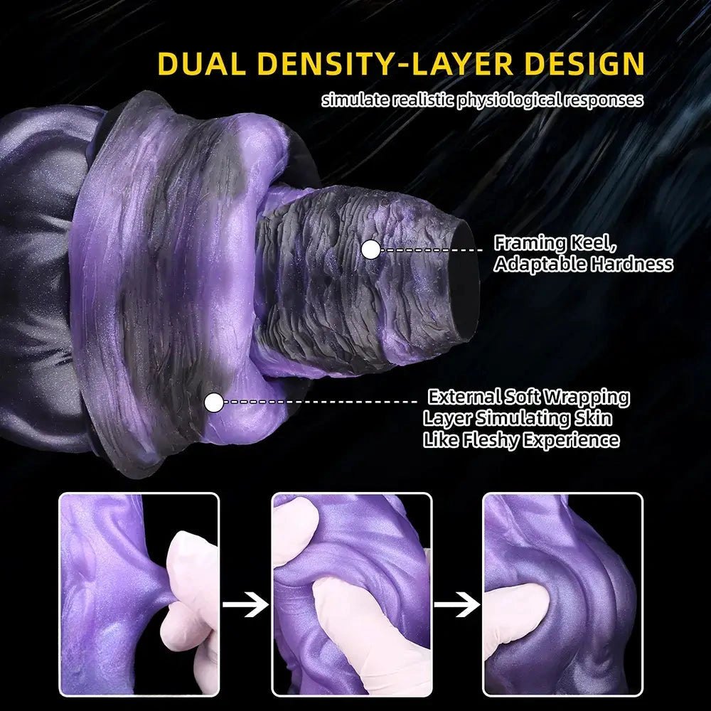 Purple dual-density knot fantasy dildo, photo 4