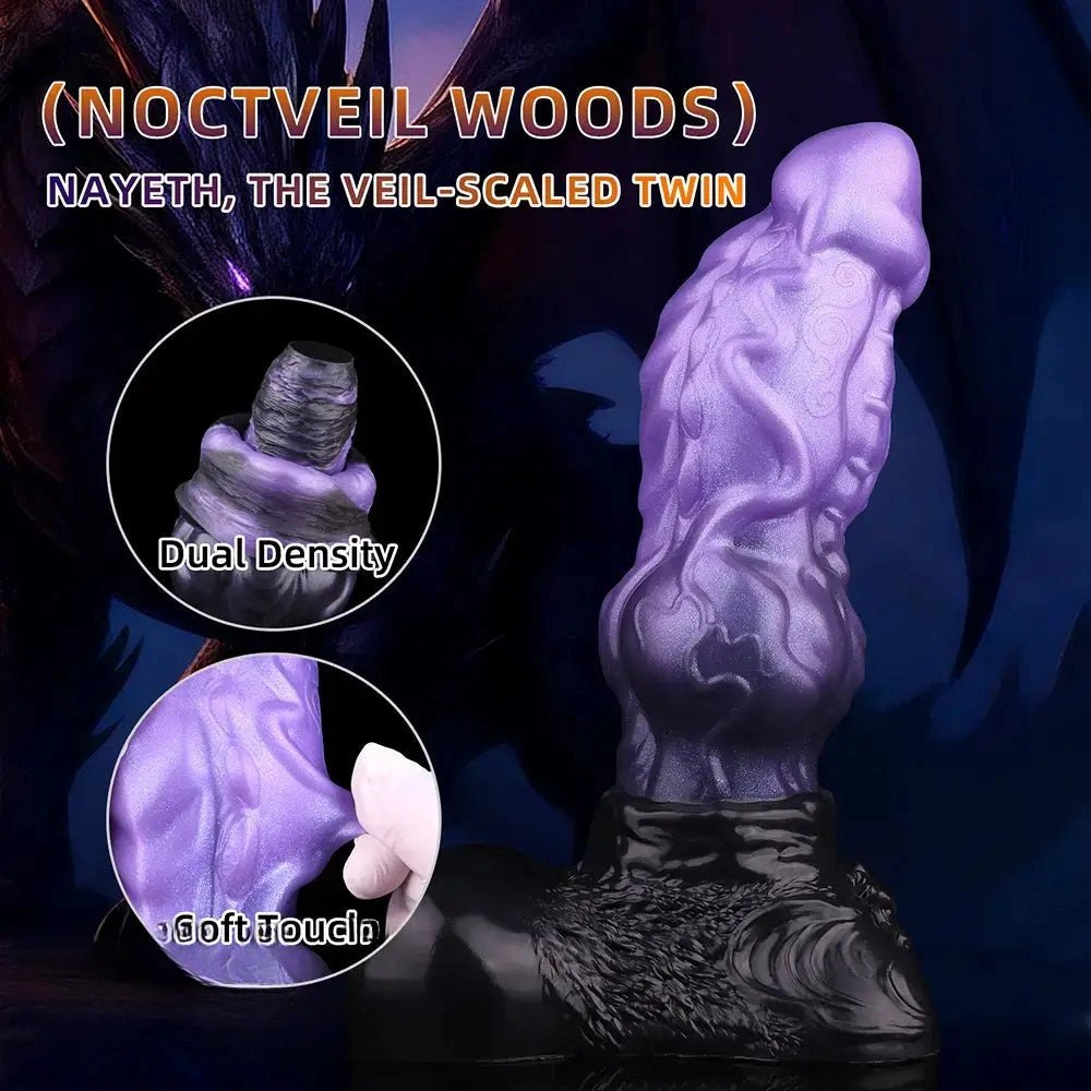 Purple dual-density knot fantasy dildo, photo 5