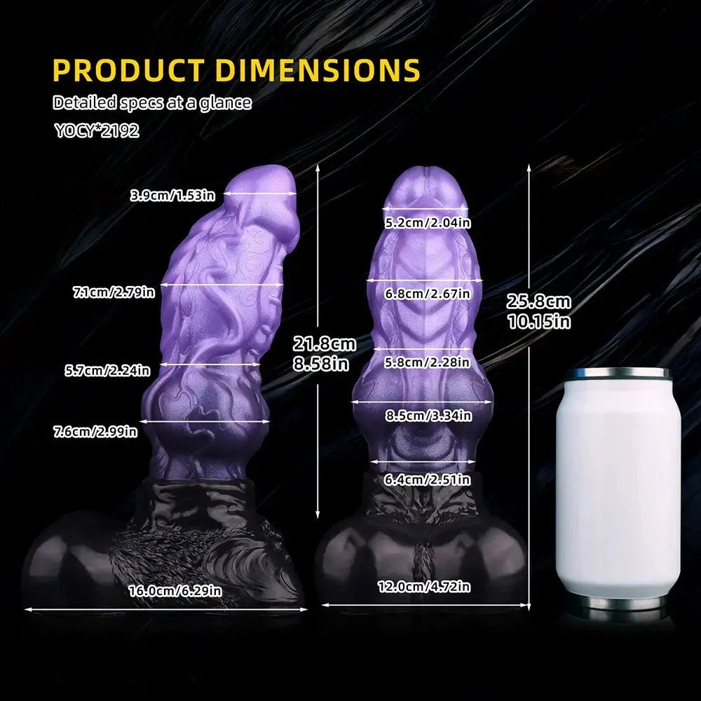 Purple dual-density knot fantasy dildo, photo 6