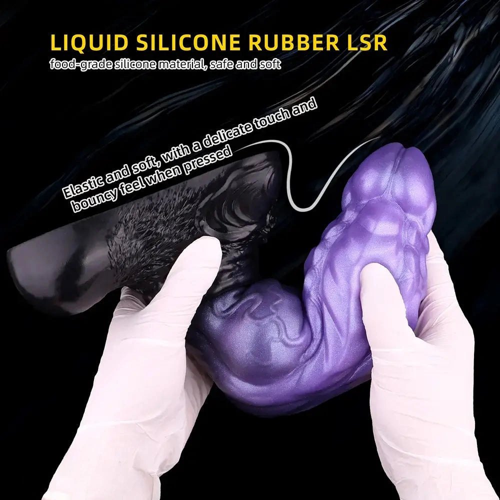 Purple dual-density knot fantasy dildo, photo 7