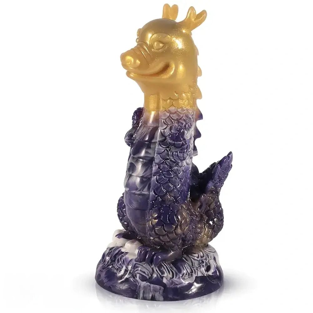 Mixed-color silicone dragon fantasy dildo, photo 1