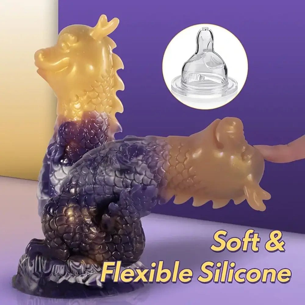 Mixed-color silicone dragon fantasy dildo, photo 2
