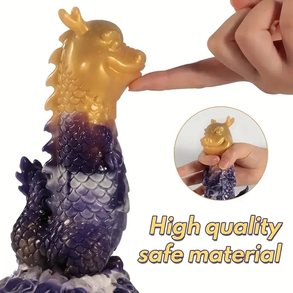 Mixed-color silicone dragon fantasy dildo, photo 3